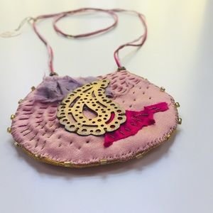 Handmade one of a kind up-cycled fabric necklace.
